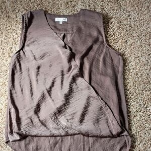 Kut from the Kloth Taupe Sleeveless Blouse